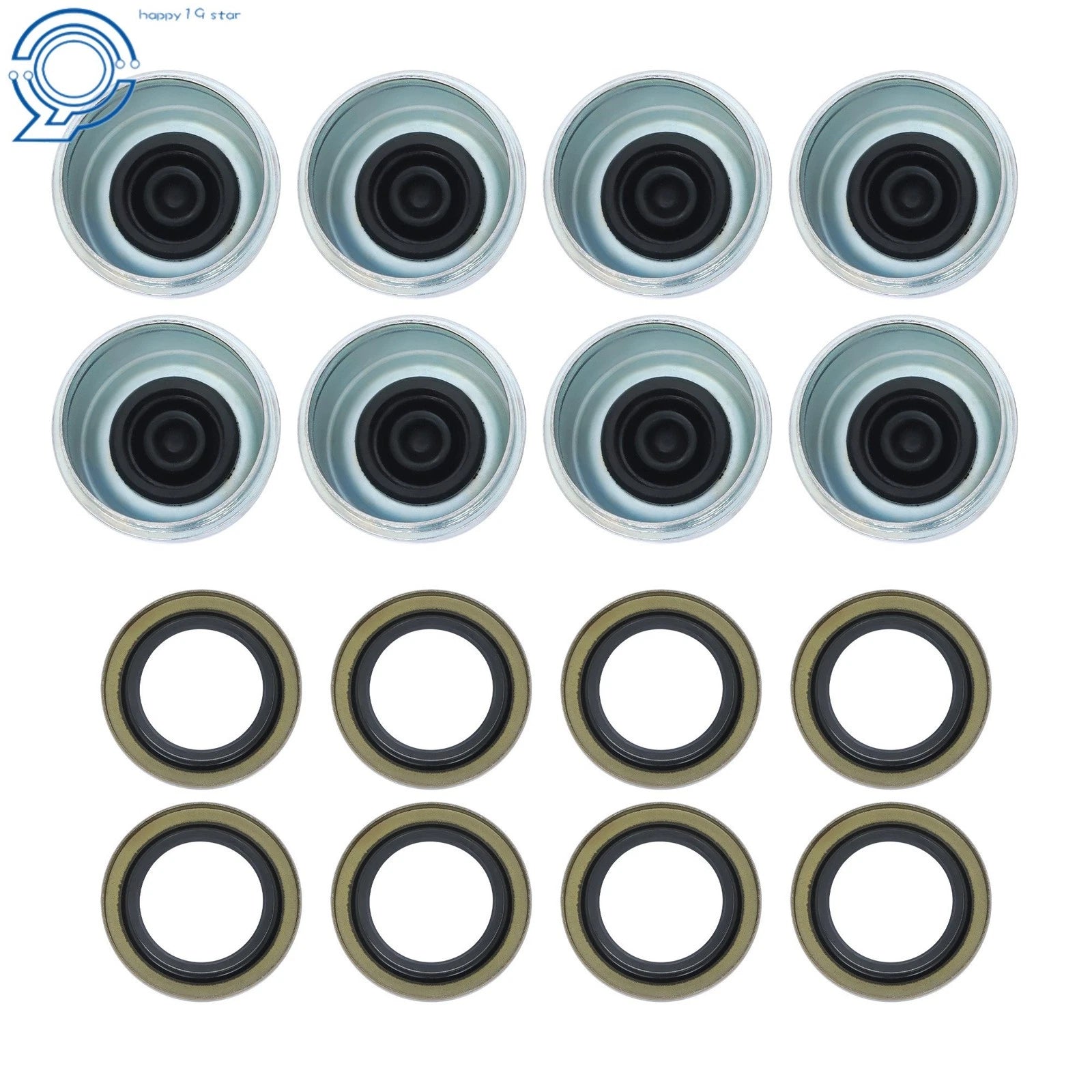 4 on 4" Trailer Hub Kit with 1" Round BT8 Spindle & Bearing Kit