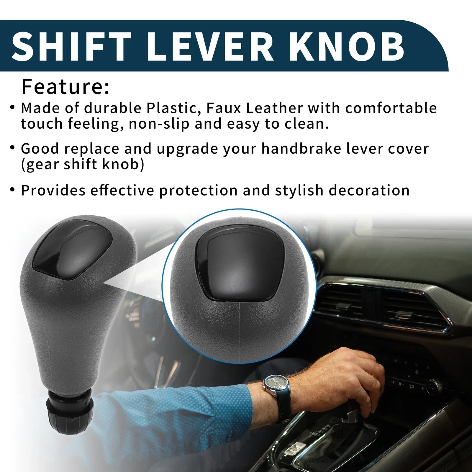 Automatic Gear Shift Knob for Mercedes-Benz C-Class (2000-2019) Black Gray