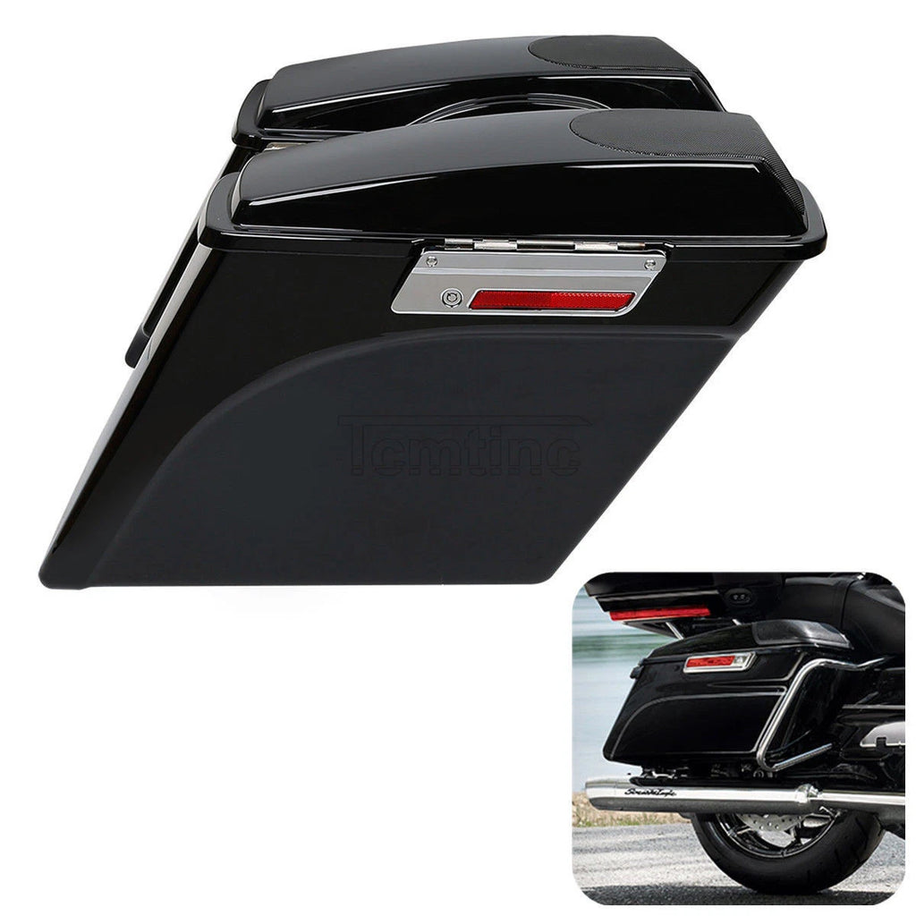 5" Stretched Saddlebags w/ 5x7" Speaker Grill for Harley Touring Road King (1993–2013)