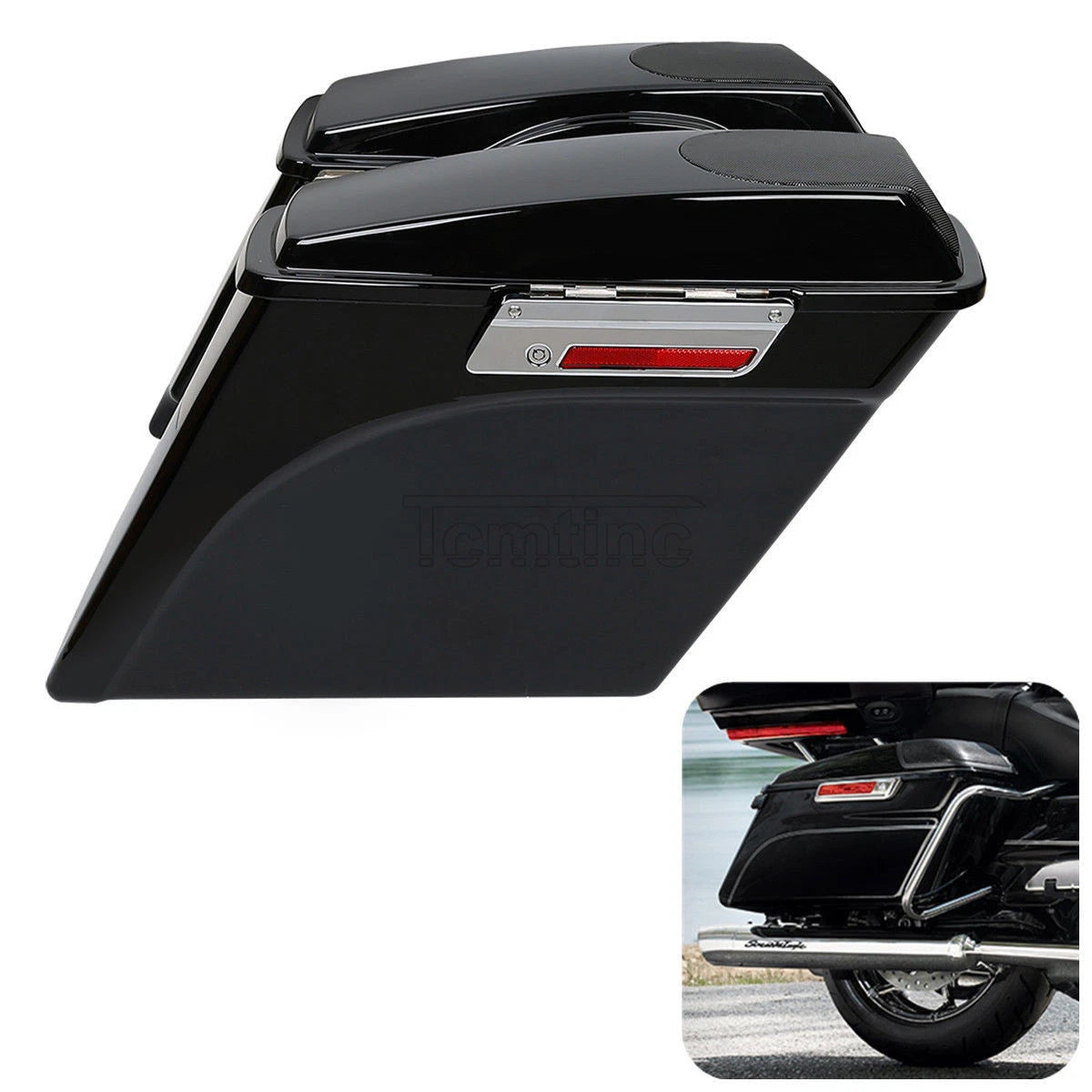 5" Stretched Saddlebags w/ 5x7" Speaker Grill for Harley Touring Road King (1993–2013)