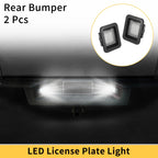 2X License Plate Light Tag Lamp for Ford F-150 (2015–2023) White Lens