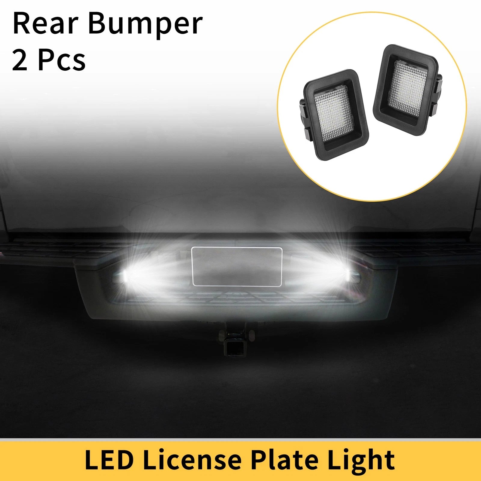 2X License Plate Light Tag Lamp for Ford F-150 (2015–2023) White Lens