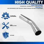 2.5" Mild Steel Mandrel Exhaust Tubing 45 Degree Bend for Custom Applications