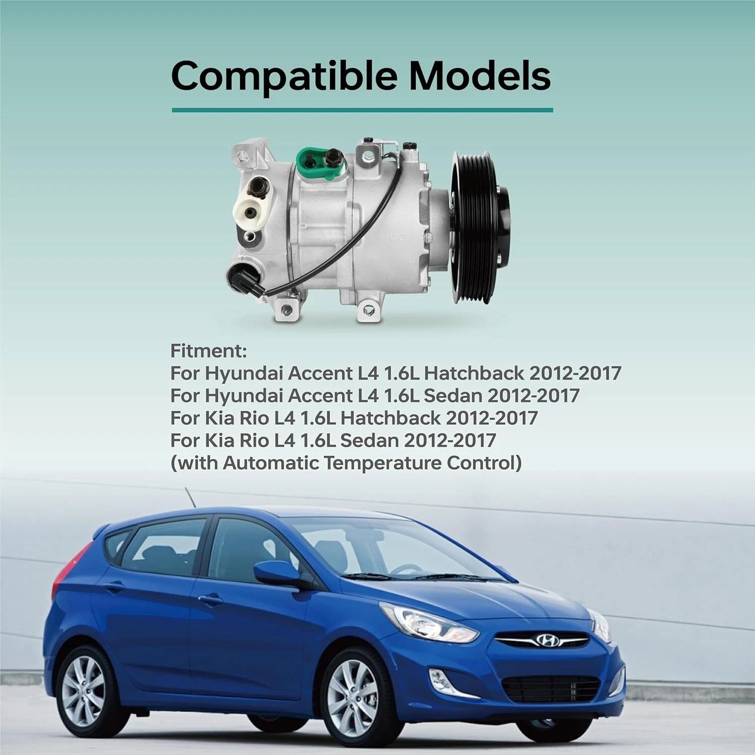 A/C Compressor with 4-Groove Pulley for Subaru Impreza (2002–2007)