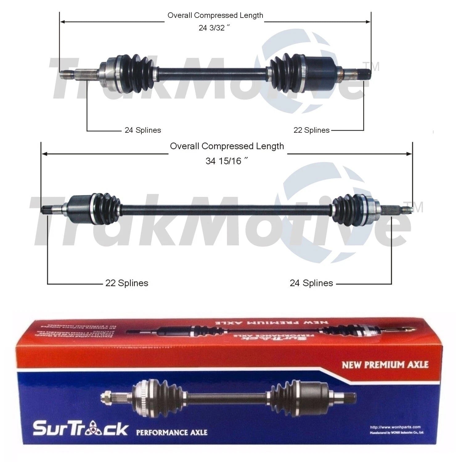 Set of 2 Front CV Axle Shafts for Ford Festiva (1988–1993)