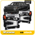 Pair Full LED DRL Headlight Assembly for Chevy Silverado 1500 (2022–2025)