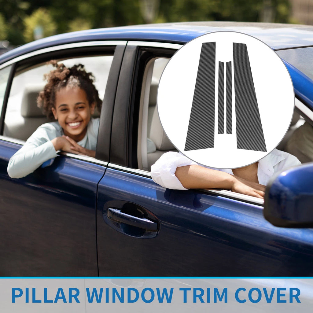 Set of 4 Door Pillar Window Trim for Volkswagen Jetta (Carbon Fiber)