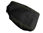 Leather Console Lid Armrest Cover for BMW E90 (2005–2013) Yellow Stitch