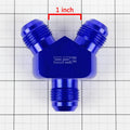 2X 10AN Male Flare Y-Block Splitter Adapter for Universal - Blue Anodize Aluminum Fitting