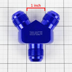 2X 10AN Male Flare Y-Block Splitter Adapter for Universal - Blue Anodize Aluminum Fitting