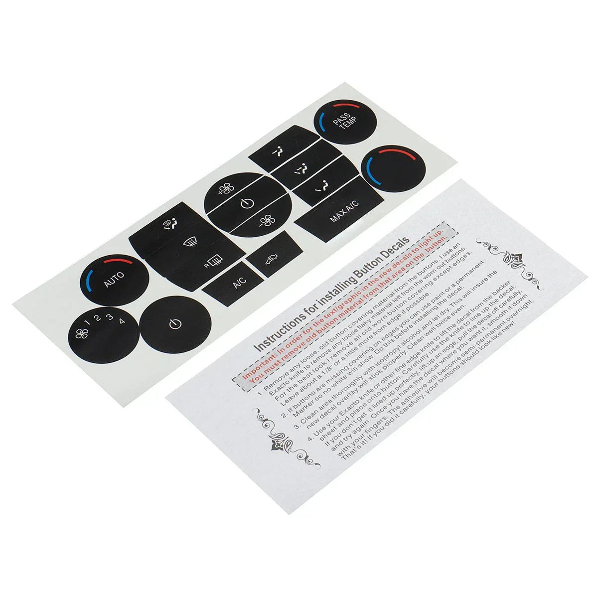 Heater AC Climate Control Button Decal for Ford Escape Fusion