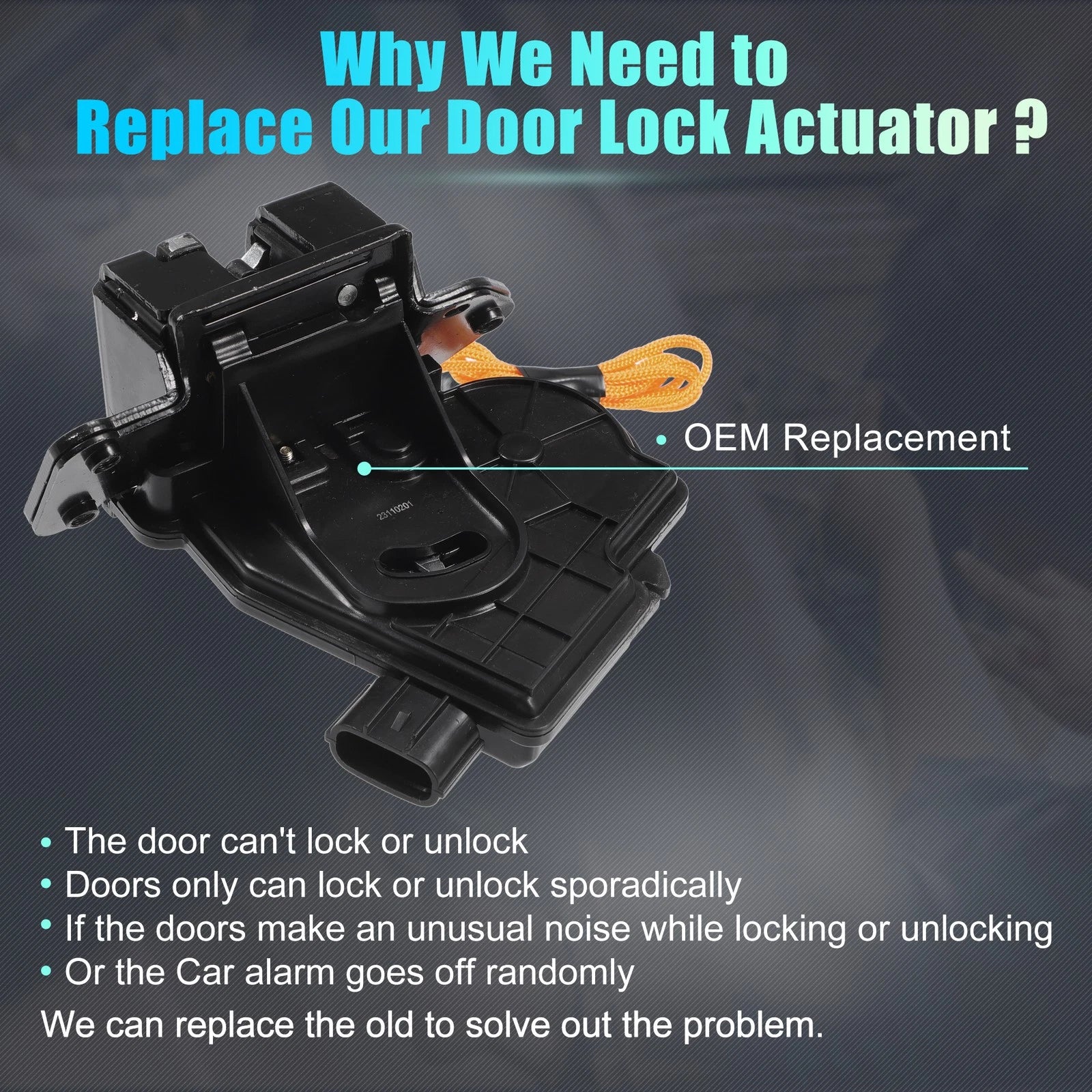 Rear Liftgate Door Lock Actuator for Toyota Highlander (2010–2019) No. 693500T020