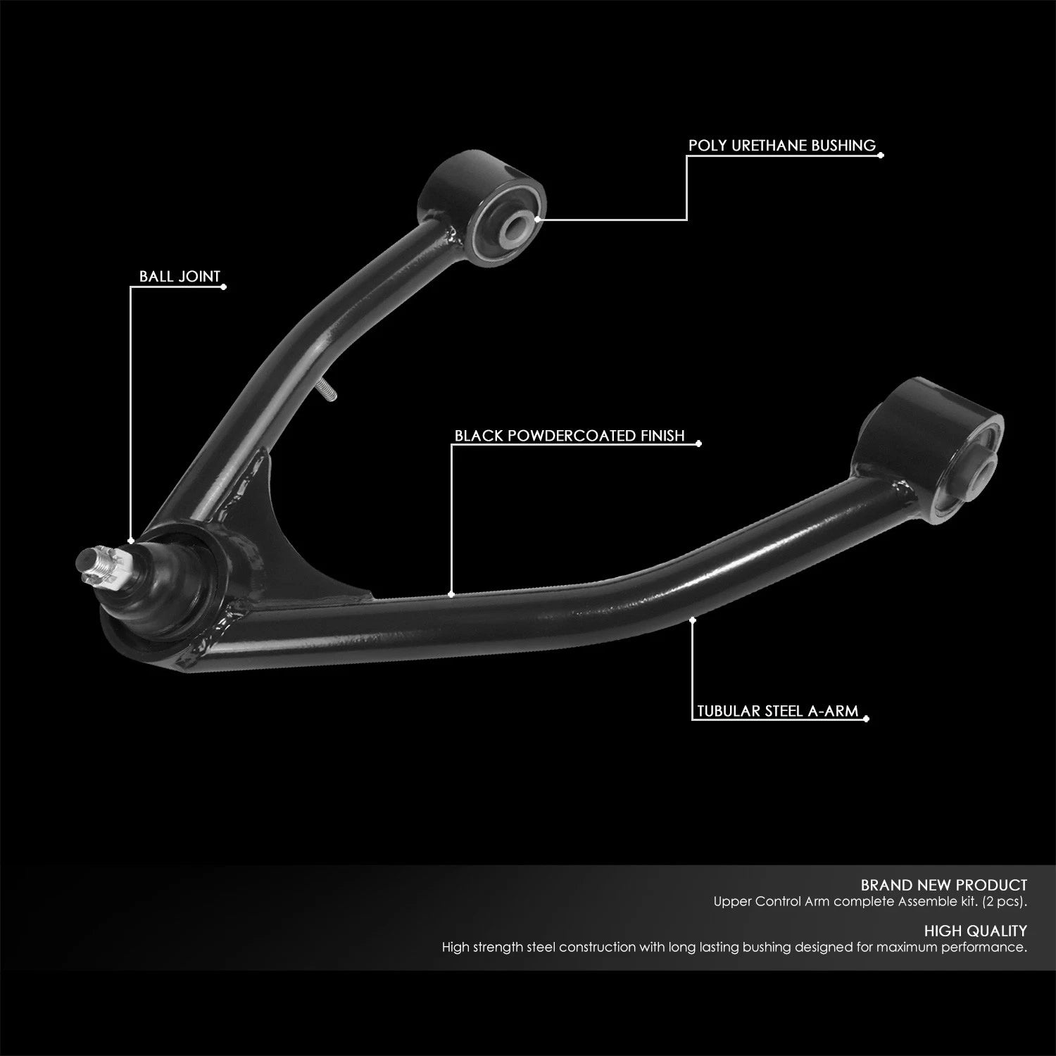 Set of 2 Front Upper Control Arms for Cadillac Escalade, Chevrolet Silverado (2007–2015)