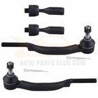 Set of 4 Front Inner Outer Tie Rod Suspension Kit for Chevrolet Trailblazer (2002–2009)