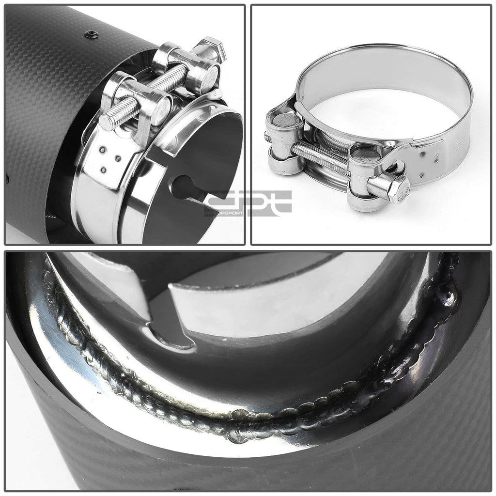Pair Stainless Exhaust Muffler Tips for Universal Fit (2.4" Inlet, 4" Outlet)