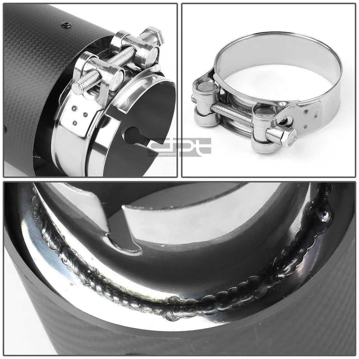 Pair Stainless Exhaust Muffler Tips for Universal Fit (2.4" Inlet, 4" Outlet)