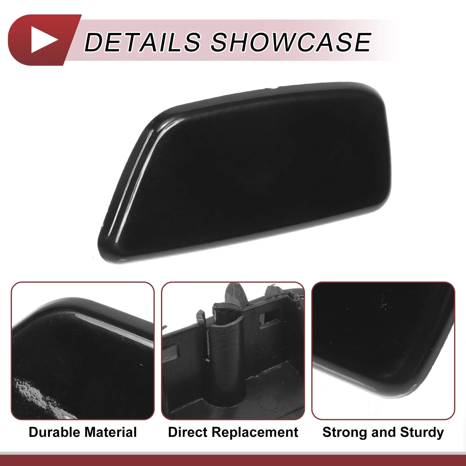 Front Left Washer Nozzle Cover Cap for Subaru Forester (2009–2012) Black