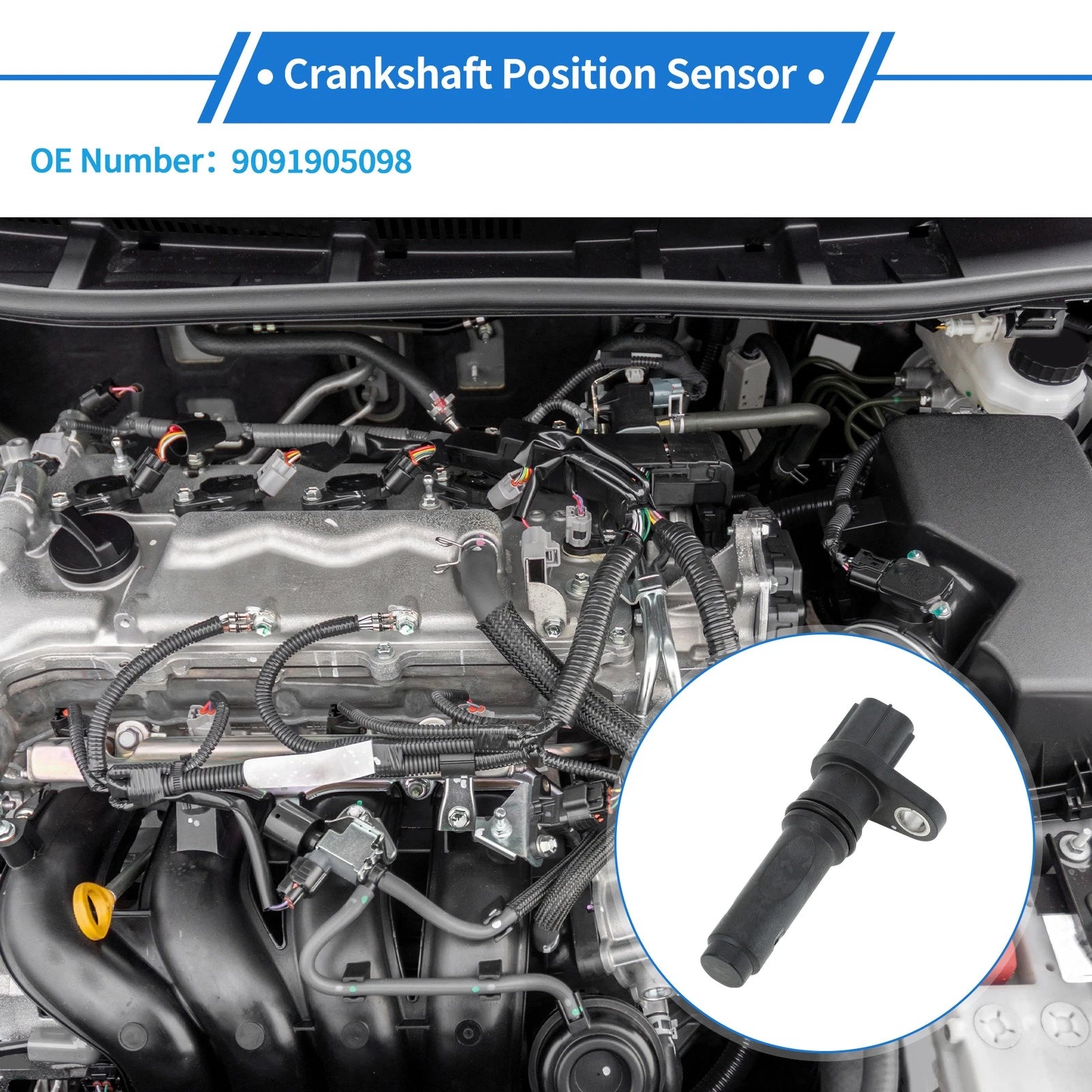 Crankshaft Position Sensor for Lexus GS350 (2016–2020) No. 9091905098