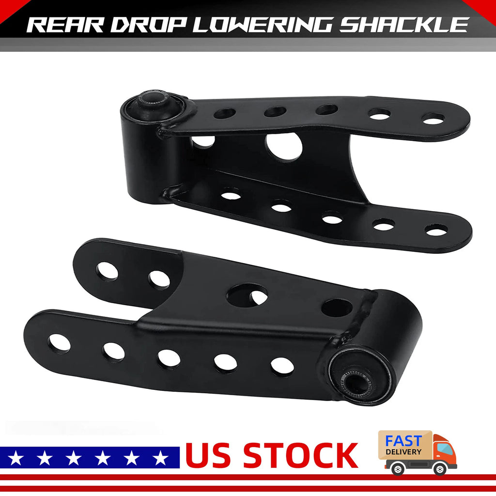 2 Rear Drop Shackles Lowering Kit for Chevy Silverado GMC Sierra 1500 (1988–2018)