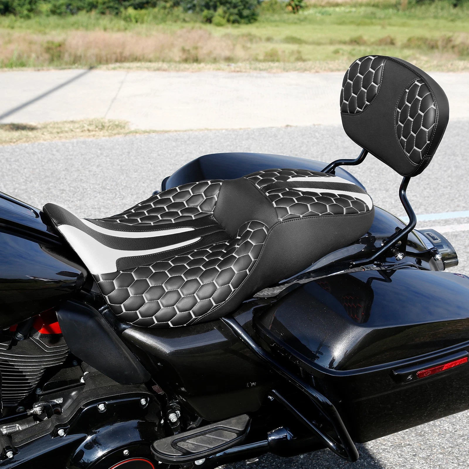 Rider Driver Passenger Seat & Sissy Bar Backrest for Harley Touring (2009–2023)