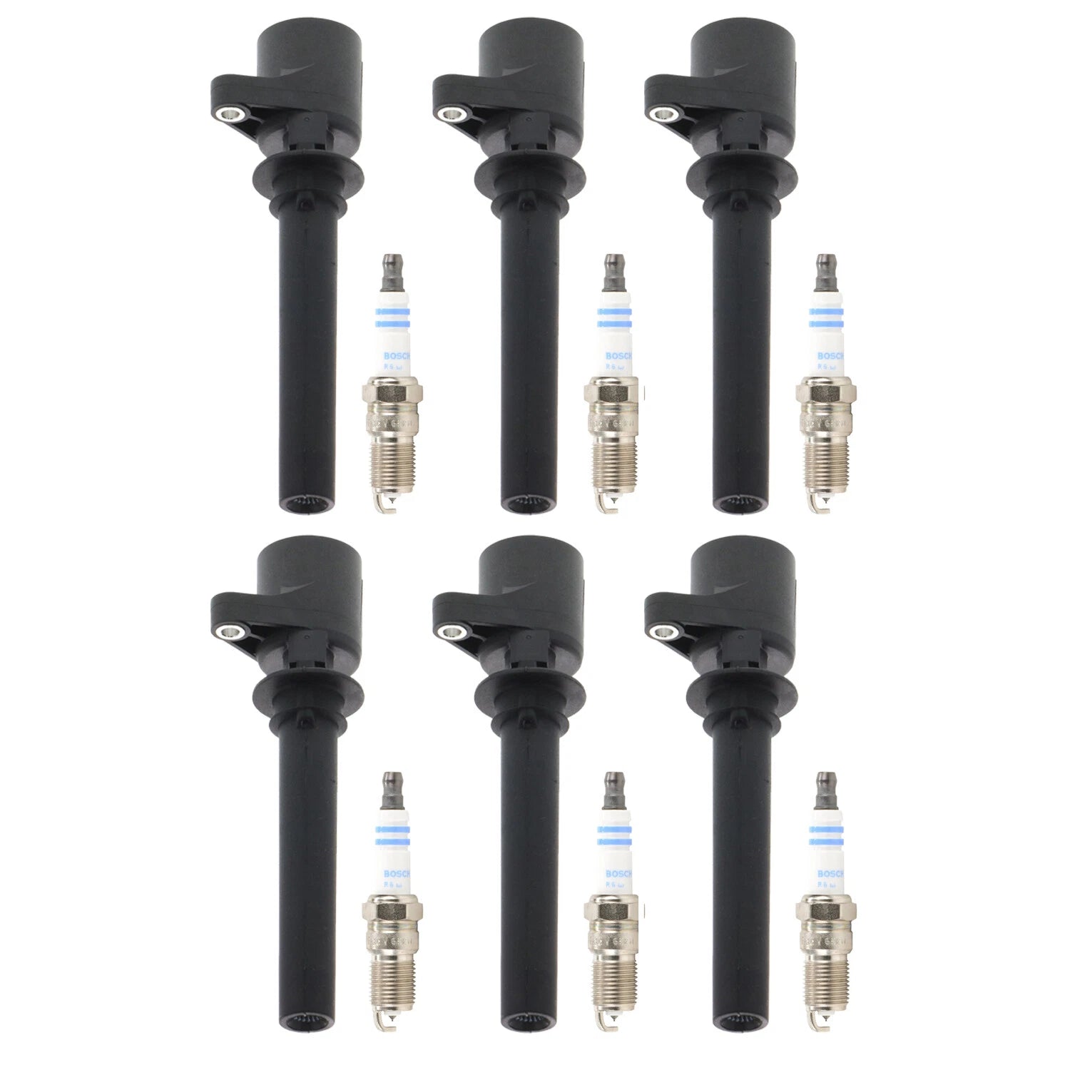 Set of 6 Ignition Coils & 6 Platinum Spark Plugs for Mazda Ford V6