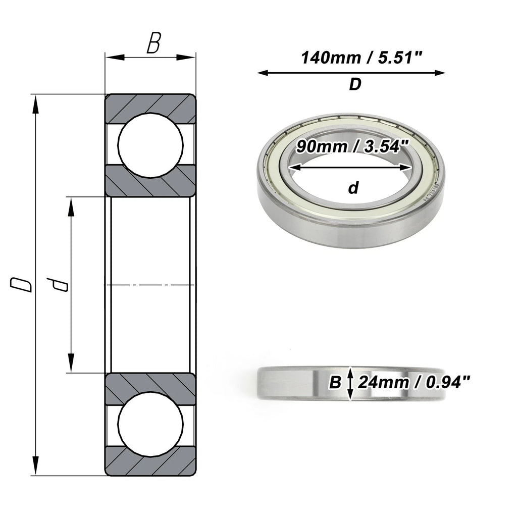 1 Pc 6018ZZ Deep Groove Ball Bearing P6 for Scooter Skateboard Wheel