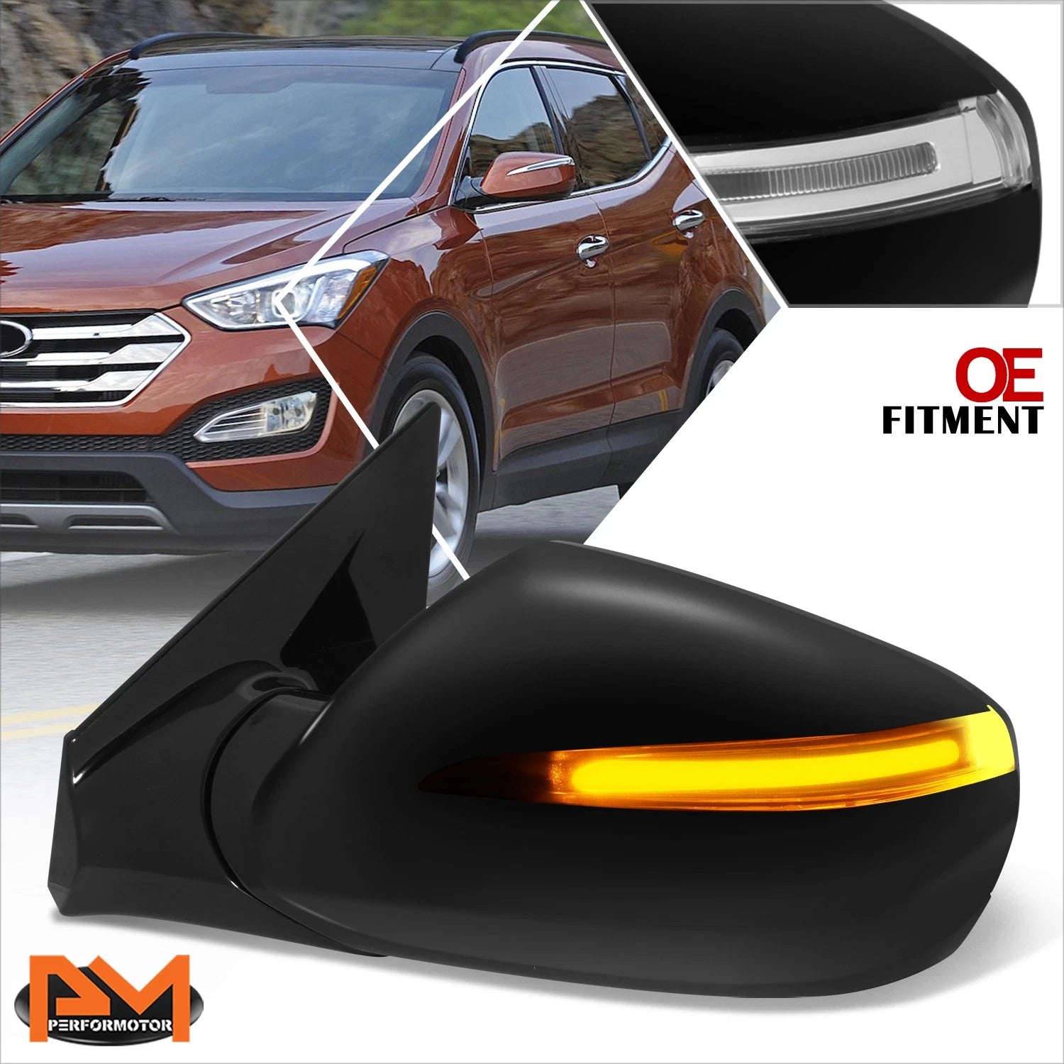 Memory Heated Turn Signal Blind Spot Side Mirror Left for Santa Fe Sport (2013–2018)