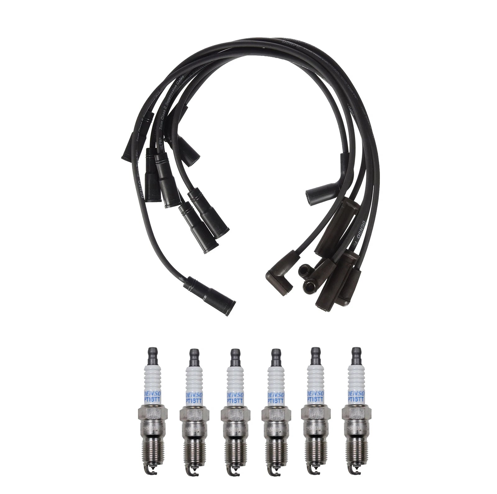 Denso 7mm Wire Set & 6 Platinum TT Spark Plugs for Chevy GMC 4.3 V6 (1996–2002)