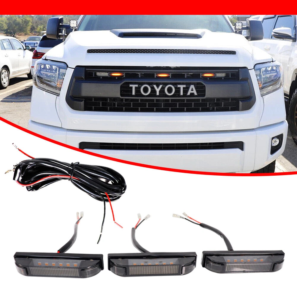 Smoked Amber Front Center Grille Running Lights for Tundra (2014–2021)