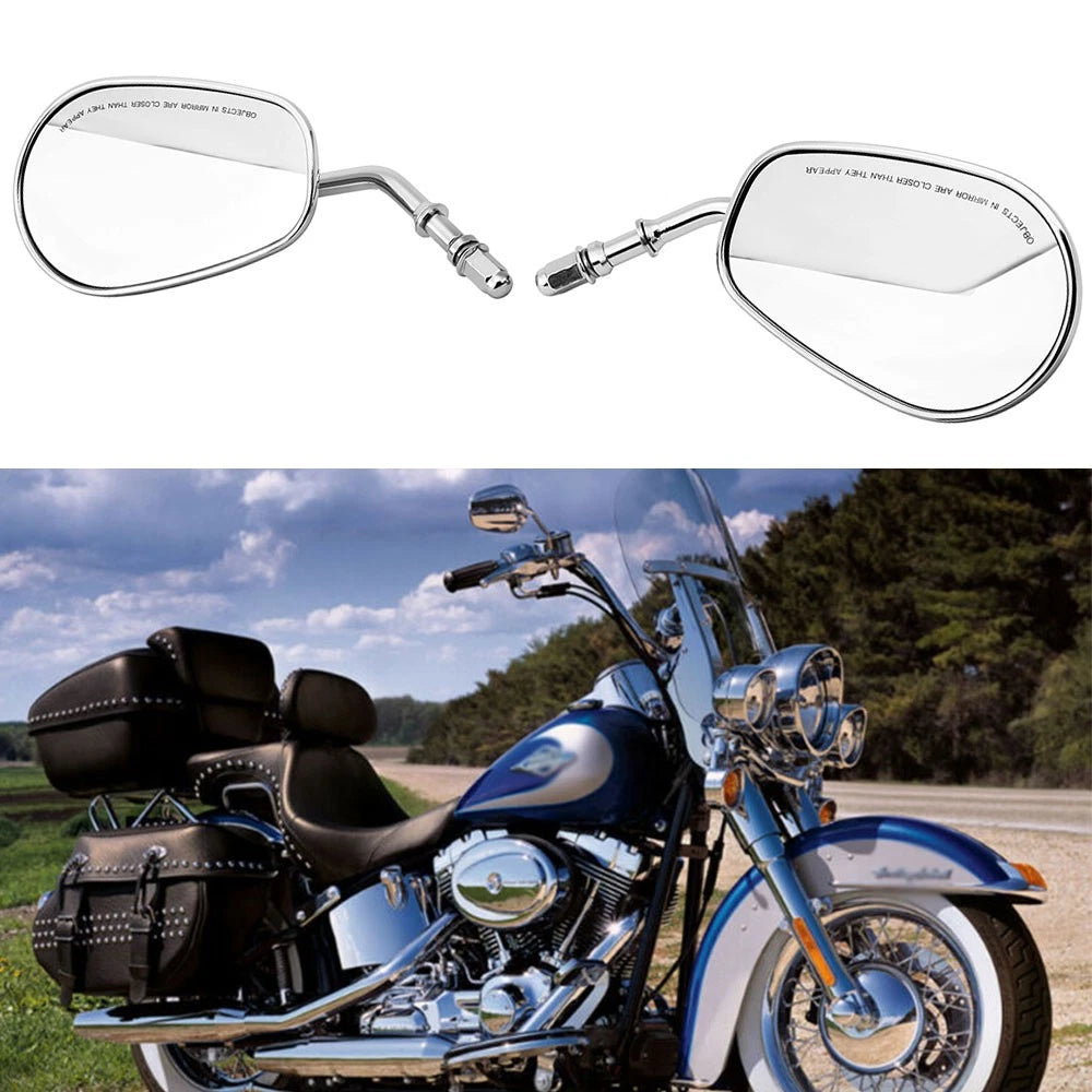 Chrome Rear View Mirrors for Harley Sportster XL 1200 883 FLSTC FLSTF (1991–2023)