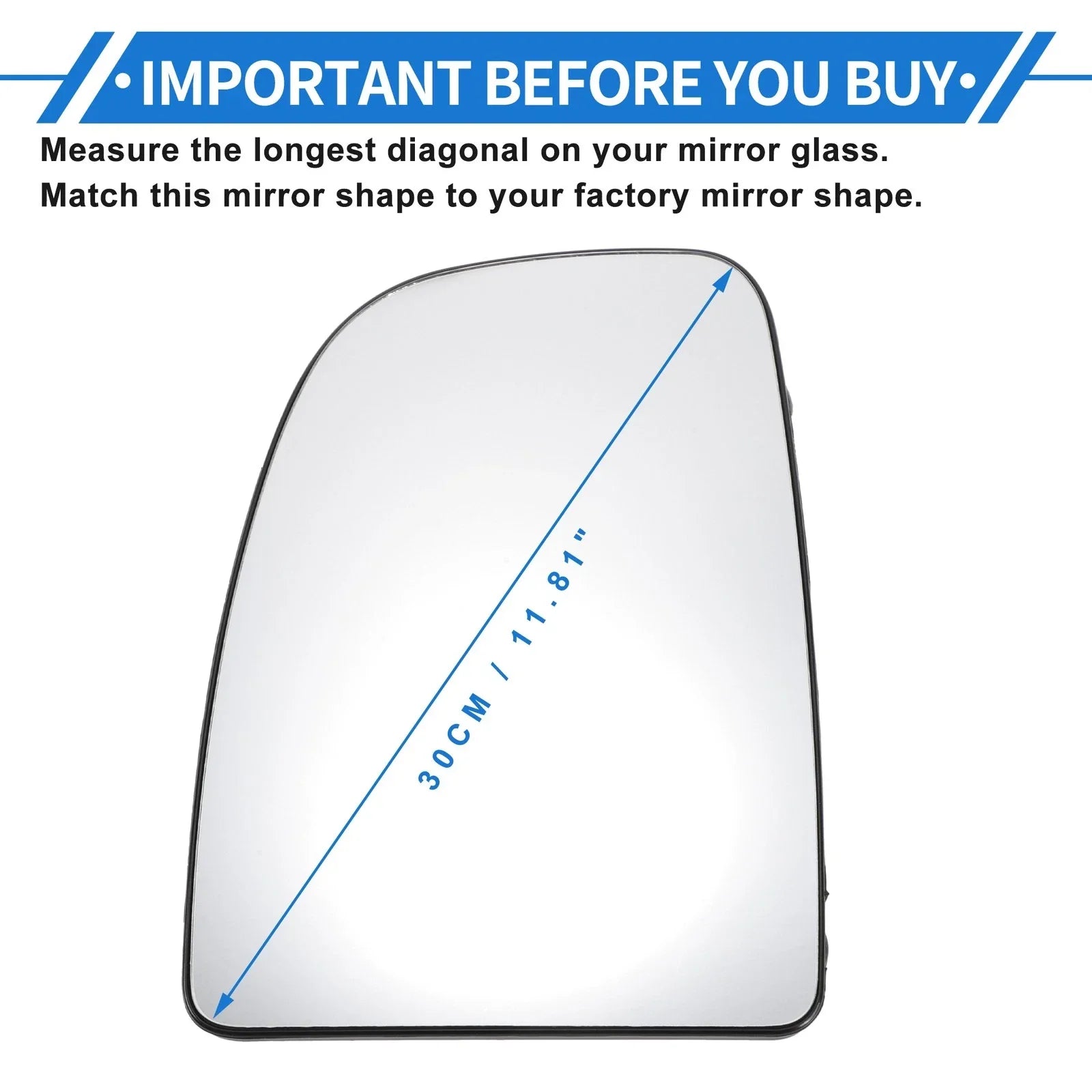Heated Left Driver Side Upper Mirror Glass for Dodge Ram