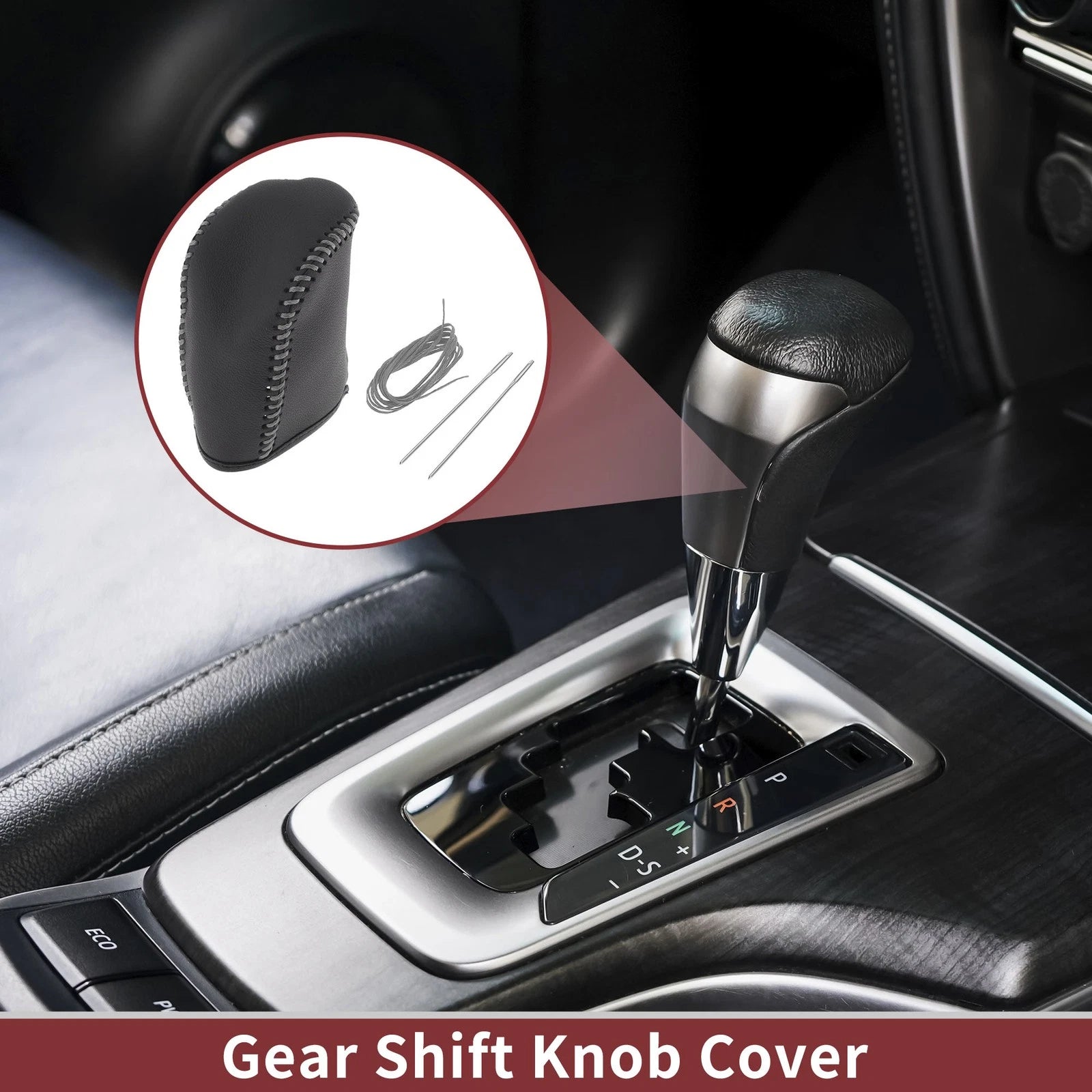 1 Pc Gear Shift Knob Cover for Dodge Journey (2011–2020) Black Gray