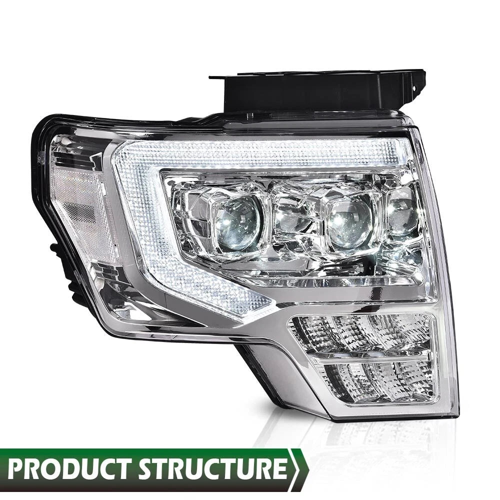 2X LED DRL Projector Headlights for Ford F150 (2009–2014)
