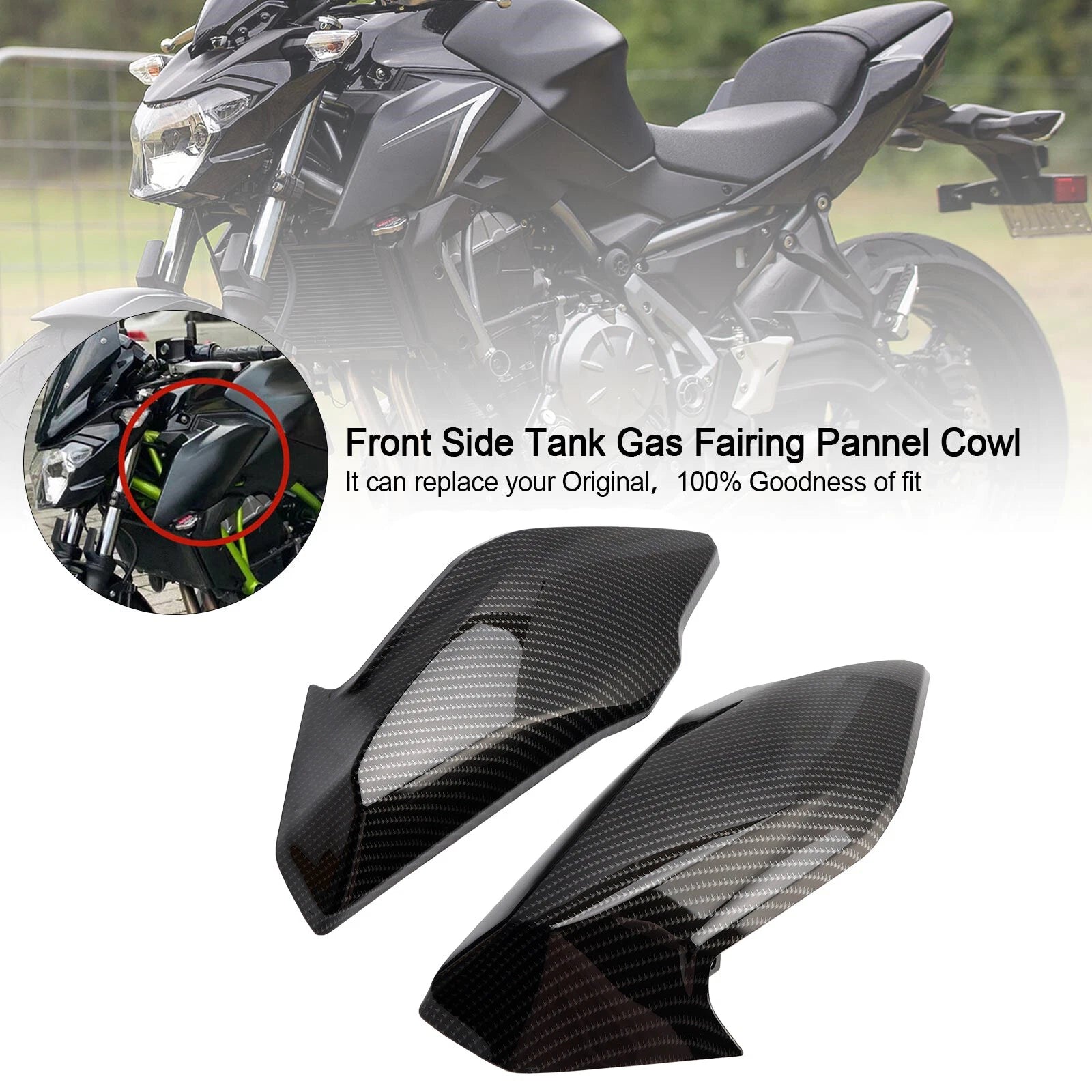 Front Side Tank Gas Trim Fairing Panel for Kawasaki Z650 (2017–2019) T9