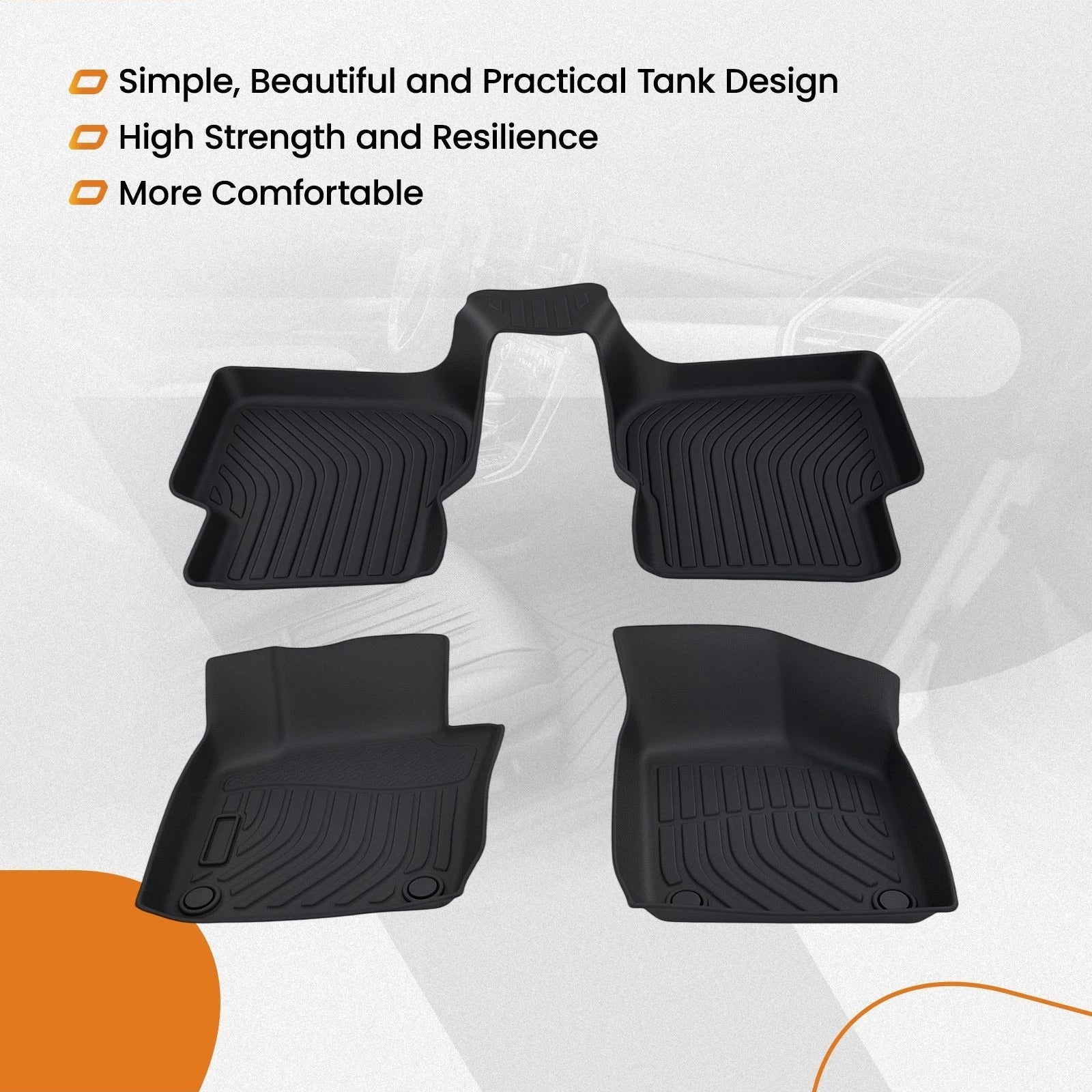 Set of 4 TPE Waterproof Floor Mats for Volkswagen Jetta (2011–2018)