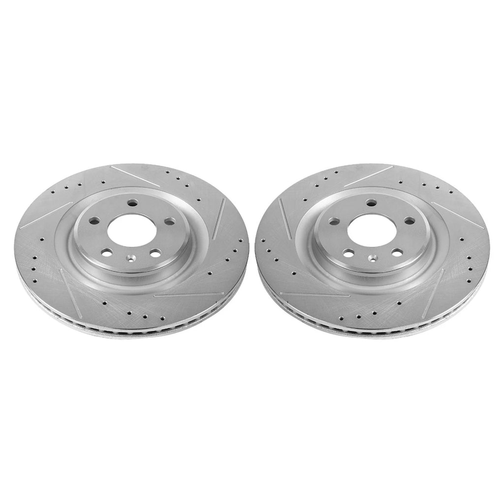 Set of 2 Powerstop Brake Discs for Audi A4 Quattro S4 A6 Q5