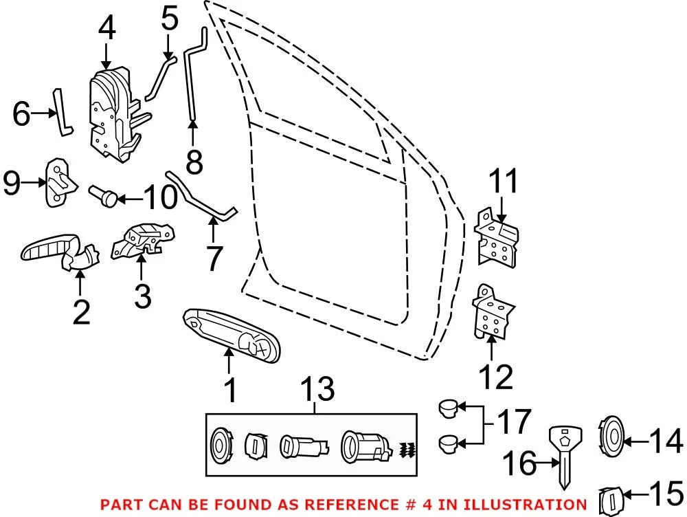 Front Driver Left Door Lock Actuator Motor for Dodge Ram 3500 (OEM)