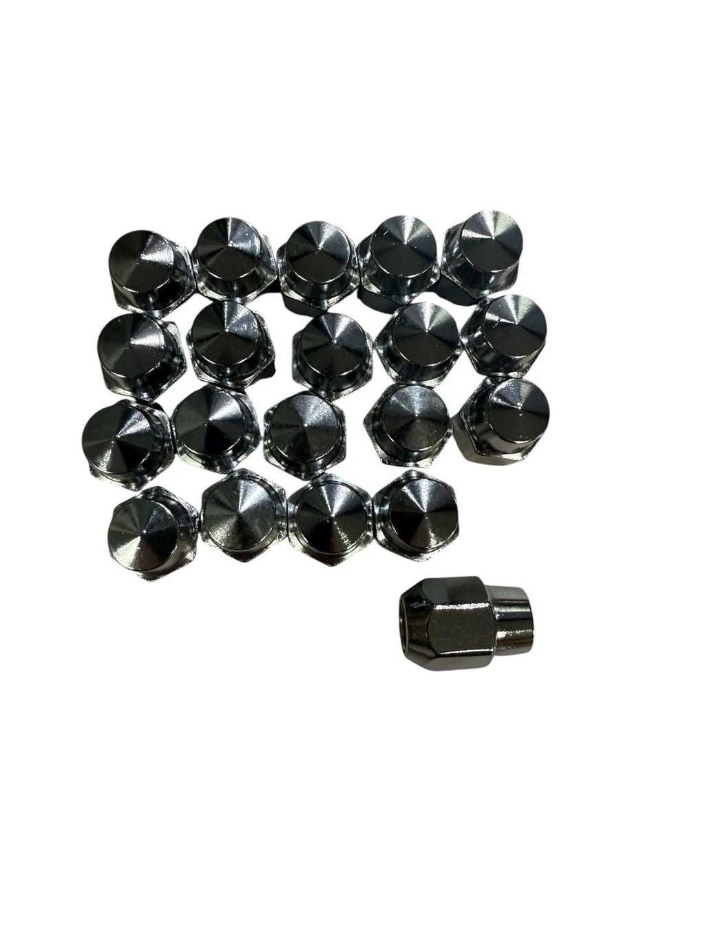 Lug Nut Set of 20 Chrome Steel Concours Correct for Ford Mustang (1965–1967)