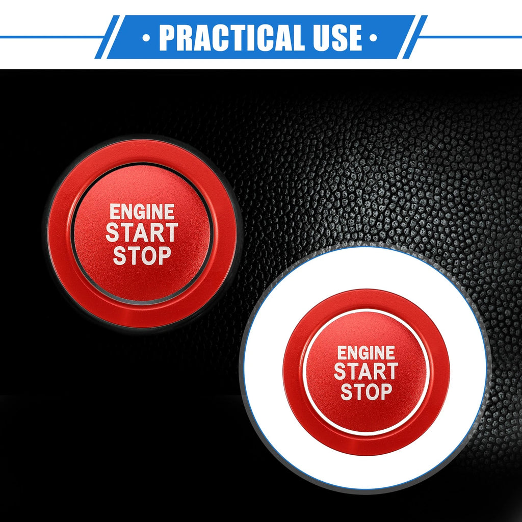 Engine Start Stop Button Cover Ring Kit for Toyota Highlander (2020–2022) Red