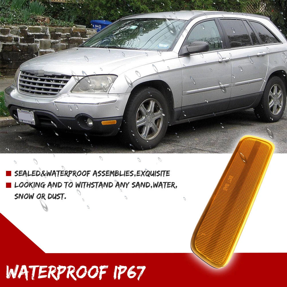 Front Wheel Fender Side Marker Lights for Chrysler Pacifica (2004–2008) Amber Lens