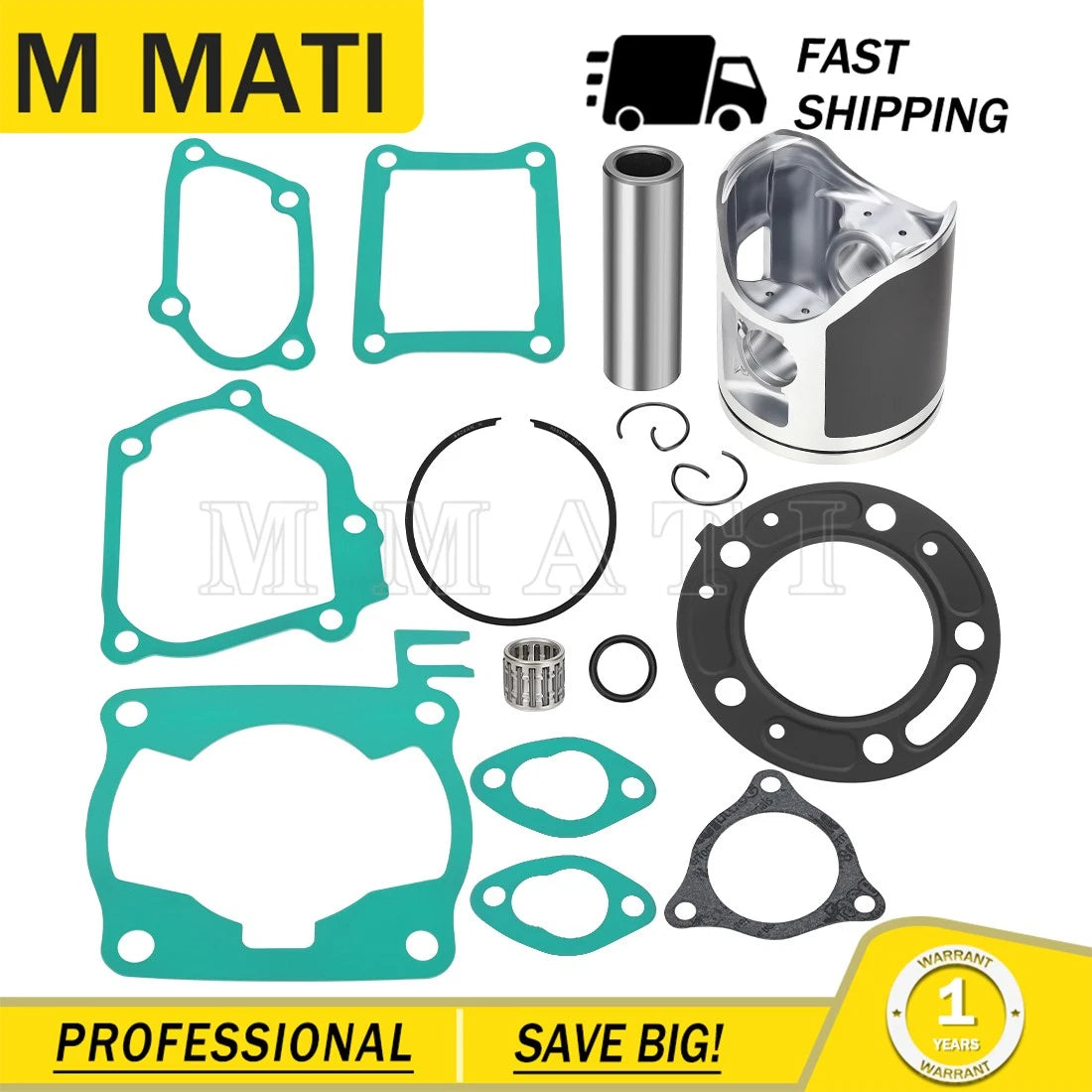Top End Piston Complete Gasket Kit for Honda CR 125R (1992–1999)