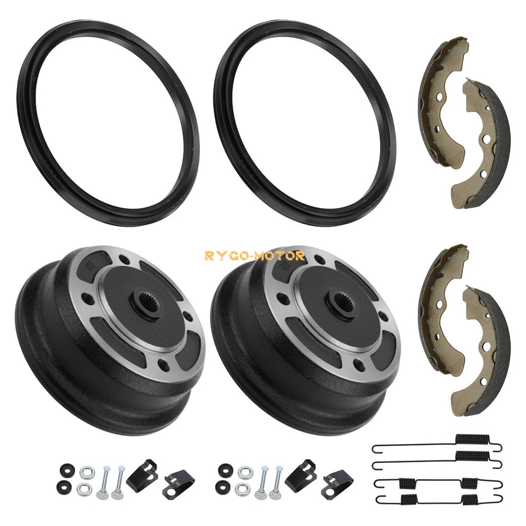 2PC Front Brake Drum & Shoes Kit for Kawasaki Mule 2510 3000 3010 3020 4000 4010