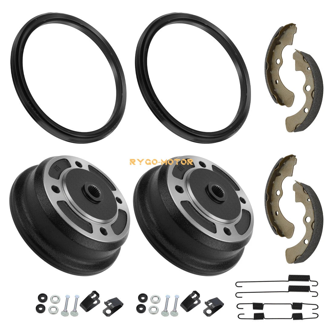 2PC Front Brake Drum & Shoes Kit for Kawasaki Mule 2510 3000 3010 3020 4000 4010