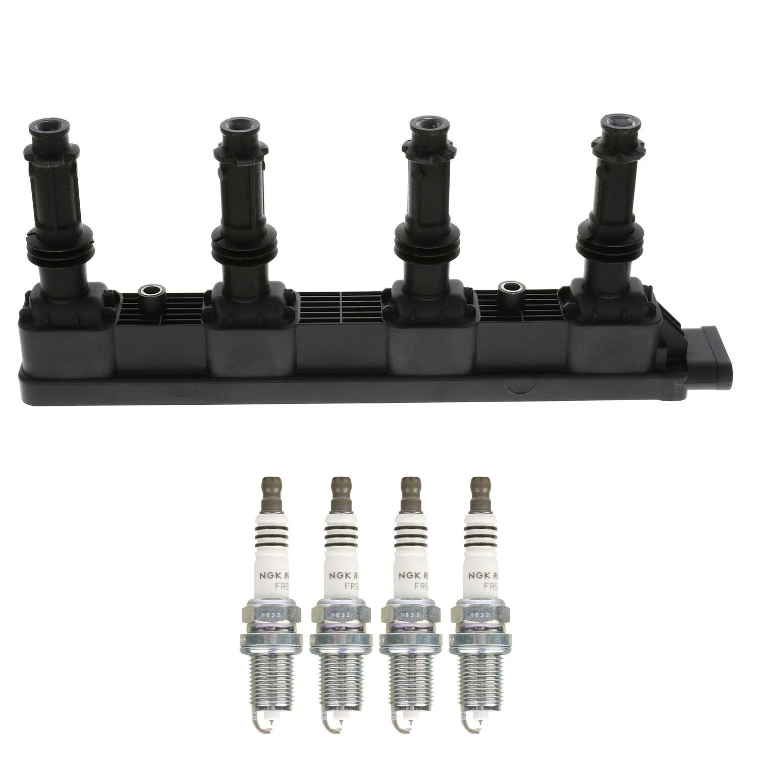 Set of 4 Bosch Ignition Coils & NGK Ruthenium HX Spark Plugs for Encore Cruze (2013–2019)