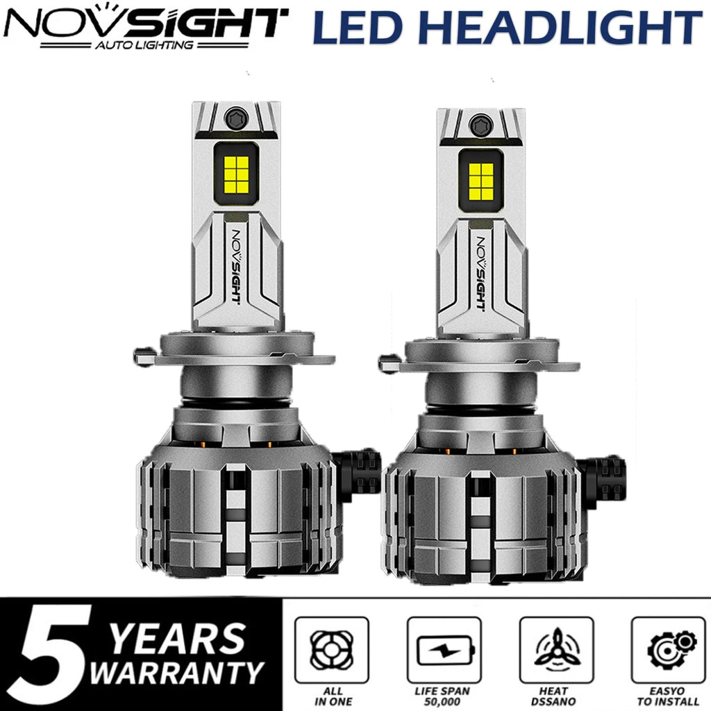 2X H7 LED Headlight Bulbs 40000LM 6500K for NOVSIGHT