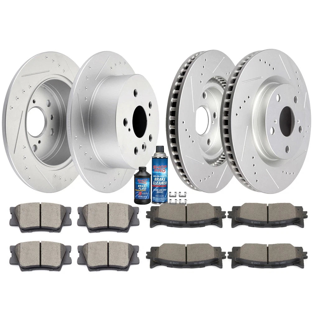 Front Rear Disc Rotors Brake Pads for Toyota Camry Avalon ES350 ES300h