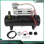 Train Horn Onboard System Kit with 12V Compressor & 2.5 Gal Air Tank