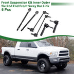 Set of 6 Front Suspension Kit Tie Rod End & Sway Bar Link for Dodge Journey (2009–2020)