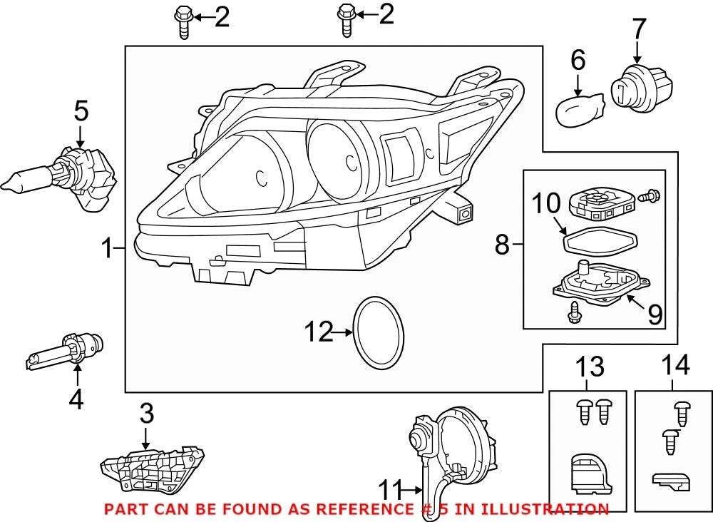 Headlight Bulb for Lexus GS300 GS350 GS430 GS460 IS250 IS350 IS F (OEM)