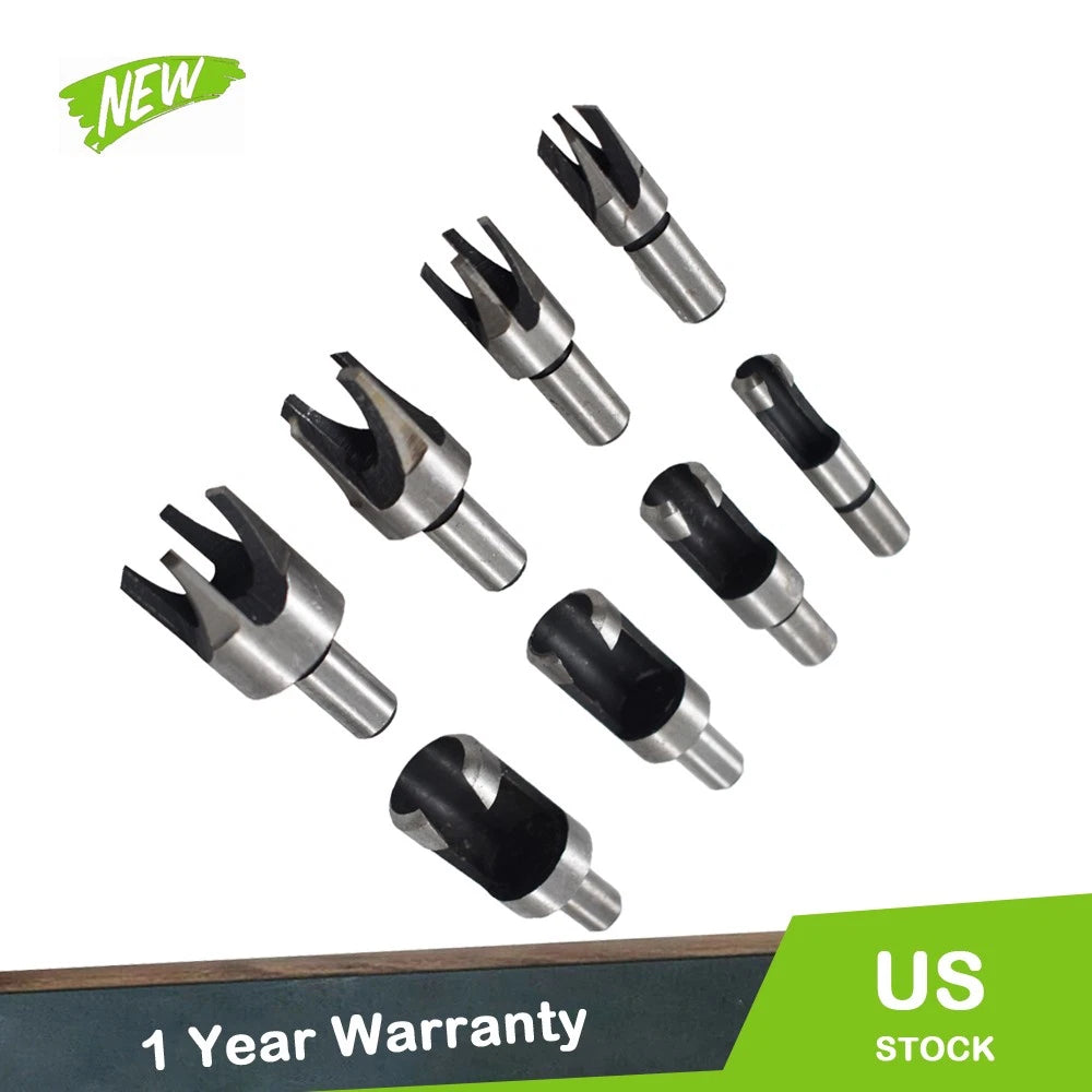 Set of 8 Carbon Steel Wood Plug Hole Cutters for Various Models (YYYY–YYYY)